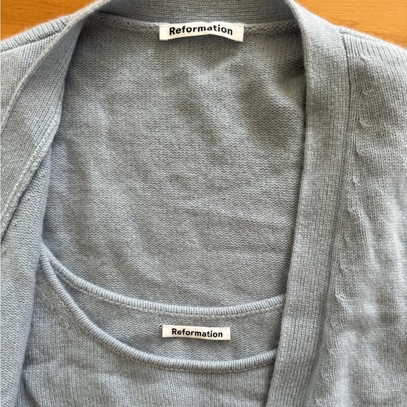 Reformation Varenne Cashmere Tank And Cardi Set - Picture 3 of 3